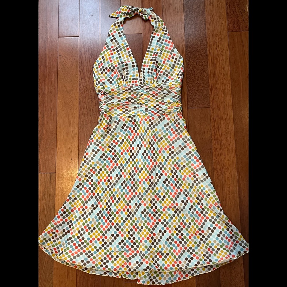 Trina Turk Halter Polka Dot Dress